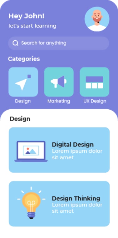 Mobile UI mockup